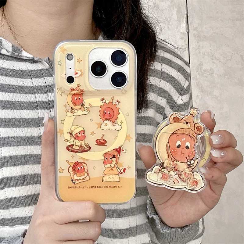Fashion Cute Star Baby Cartoon Magnetic Phone Case For iPhone 17 Pro 16 15 14 Pro Max Cover with Stand Shockproof Protective Cas H251203