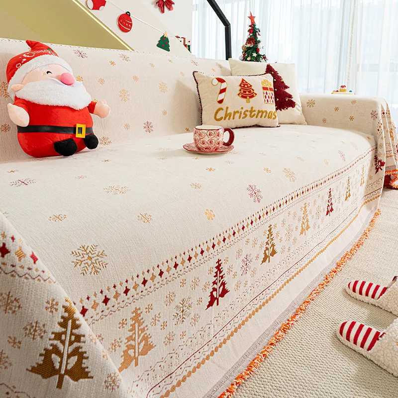 Christmas-Style Thickened Full-Cover Chenille Sofa Cover Red Festive Full Universal Sofa Towel Multifunctional Decor Blankets M251204 - view 6
