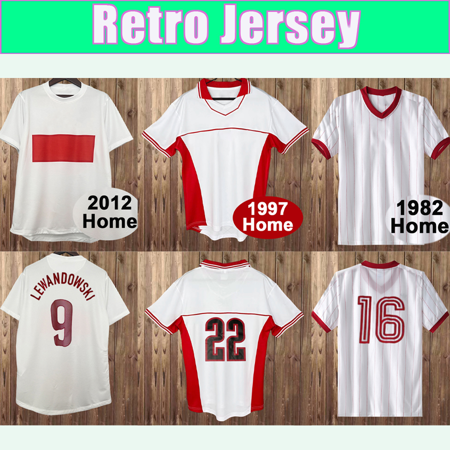 1982 1997 pOlanD Mens Retro Soccer Jerseys 2012 LEWANDOWSKI Home White Red Football Shirts Short Sleeve Vintage Adult Uniforms