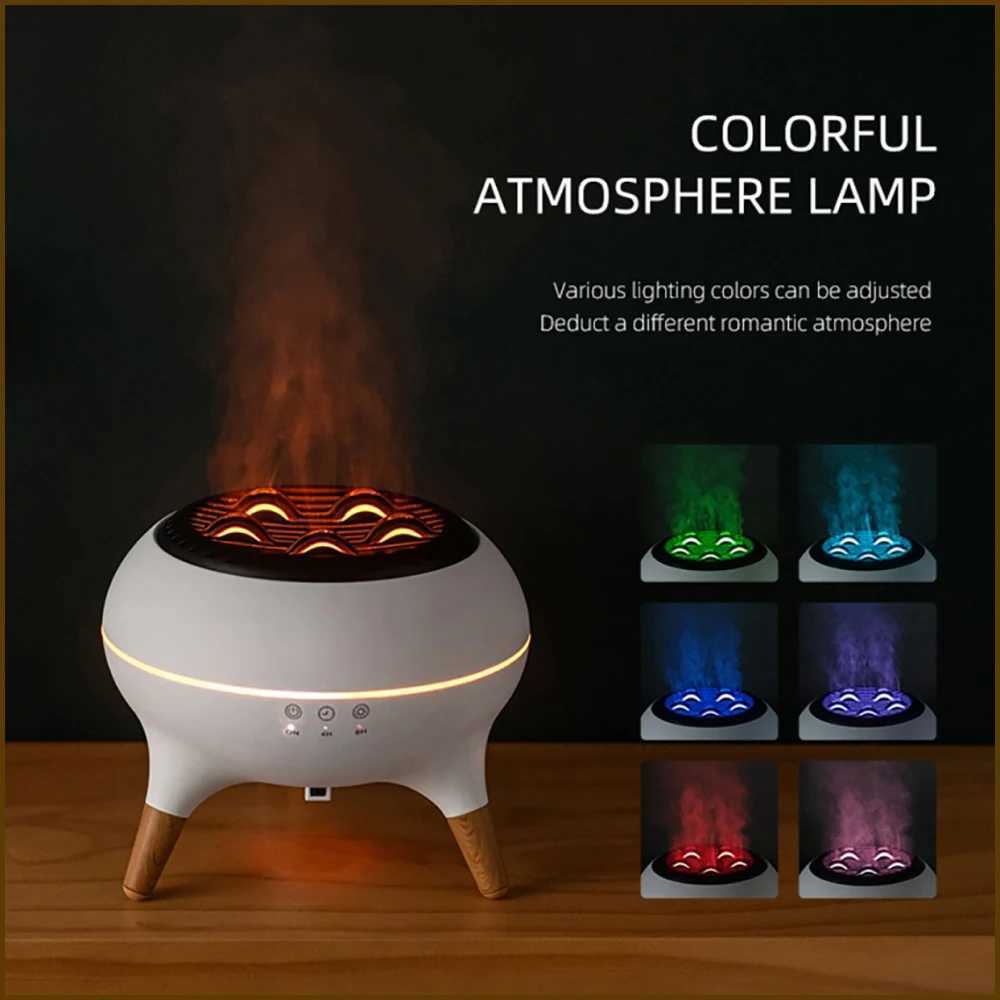 350ml Humidifier Aratherapy Essential Oil Simate Flame Ara DiffuserRemote Control Adjusted Colorf Atmosphere Lighting C251204