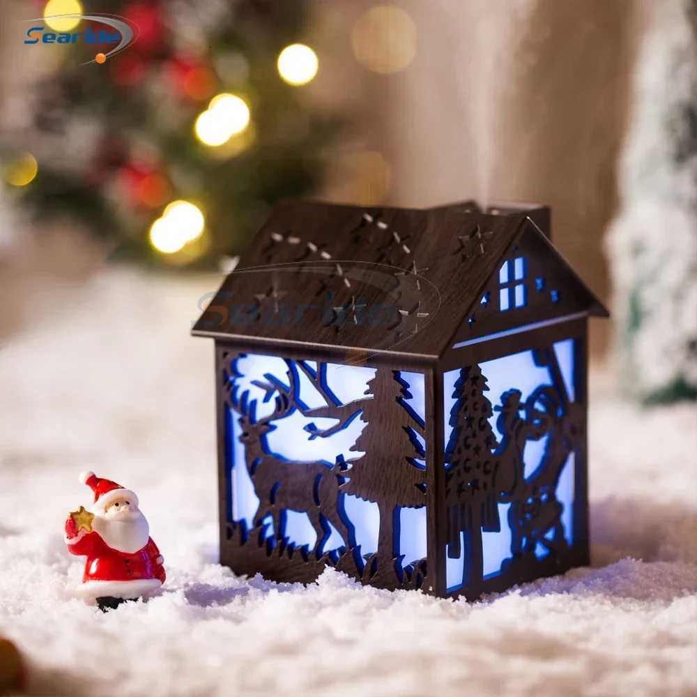 Wooden House Air Humidifier USB 240ML Ara Diffuser Essential Oils Color Night Light for He Bedro Christmas Gifts C251204