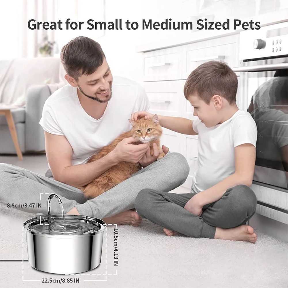 32L Stainless Steel Cat Water Fountain Sensor Water Cat Automatic Water Fountain USB Pet Water Fountain Dog Fountain M251204