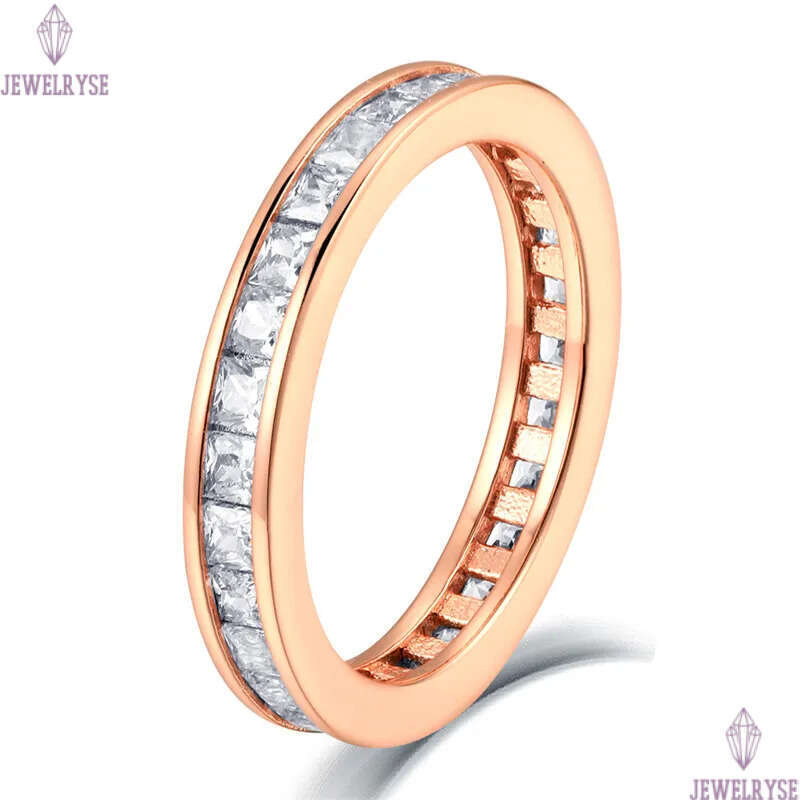square diamond rose gold ring designer for luxury 925 sterling silver 5A zirconia engagement wedding band rings jewelry woman valentines day gift box 
