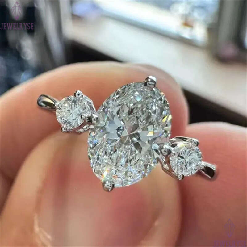 s925 sterling silver ring for woman wed 7x9mm oval cut diamond wedding party 5A cubic zirconia luxury designer engagement rings womens jewelry size 6-