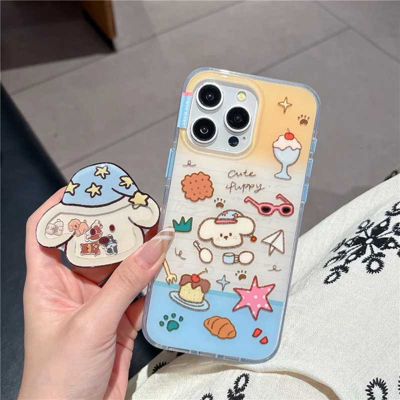 Kawaii Cartoon Dog Magnetic Phone Case For iPhone 16 Pro Max 14 15 Pro Cover with Shaking Stand For Cases H251203