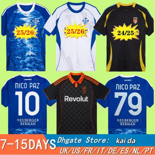 2025 2026 Como Soccer Jerseys 25 26 NICO PAZ PERRONE VERDI BASELLI 24 25 Fourth Special Men Kids football Jersey shirts Kit
