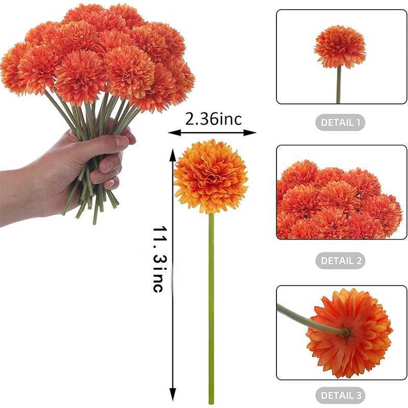 2/4Pcs Fall Artificial Flowers Decor Silk Daisy Artificial Bouquet for He Wedding Decor Party Halloween Decoration Fake Flower H251204