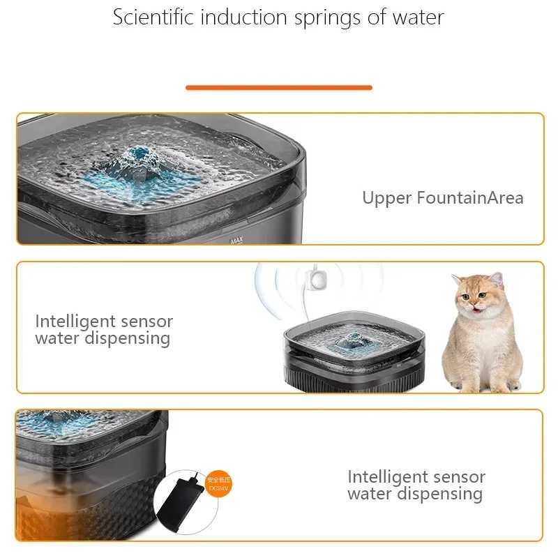 Dog and Cat Water Dispenser Pet Water Dispenser Cat Water Dispenser Running Water Charging Automatic Water Feeder M251204