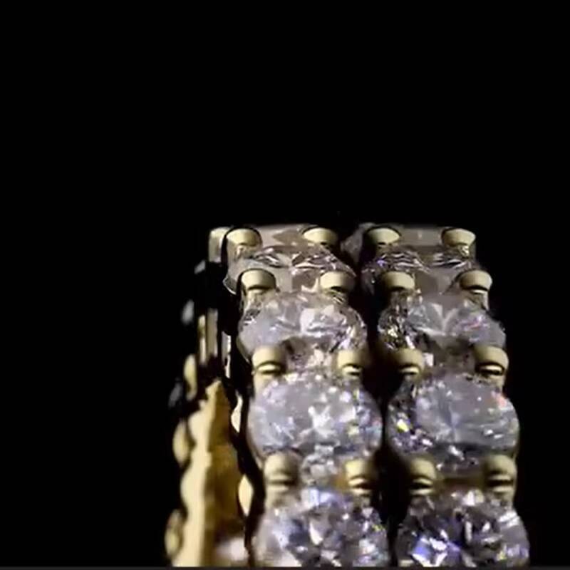 Wholesale S925 Sterling Silver VVS1 Moissanite Diamond Engagement and Wedding Ring Full Eternity Band Ring