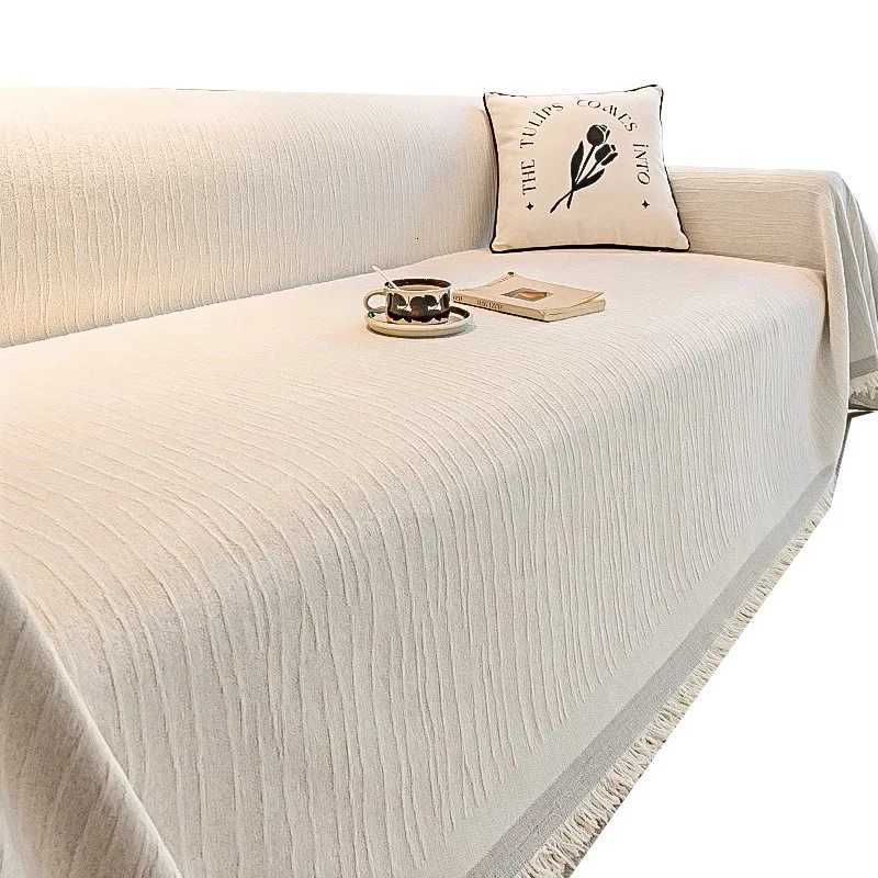 Breathable Polyester Sofa Cover Protective Couch Cover with Elastic Hem Slim-fit Sofa Slipcover for 4-seat M251204 - view 6