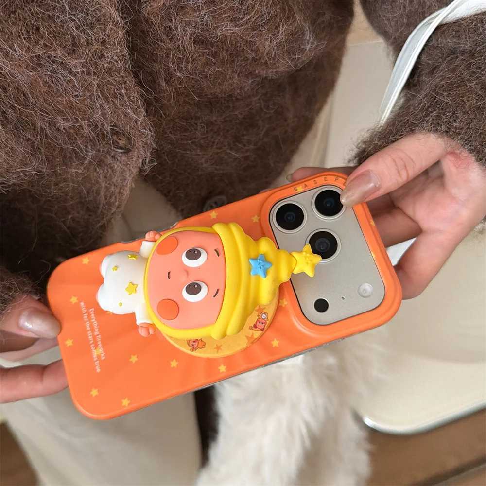 Cute Cartoon Star With Magnetic Stand Phone Case For iPhone 17 Pro Max 16 Pro 14 15 Cases Protective Cover Holder Fundas H251203