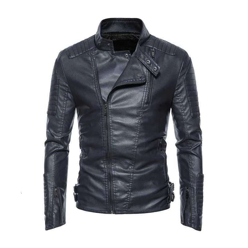 Top Jacket for Men in Europe and America Leather Jacket Mens Autumn and Winter Vintage Motorcycle Lapel Waterproof JacketT251204