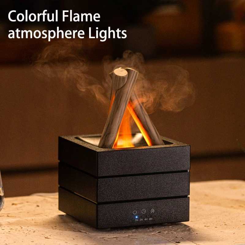 280ml Flame Ara Diffuser USB Air Humidifier Colorf Atmosphere Light and Remote Control Bonfire Essential Oil Ara Diffuser C251204
