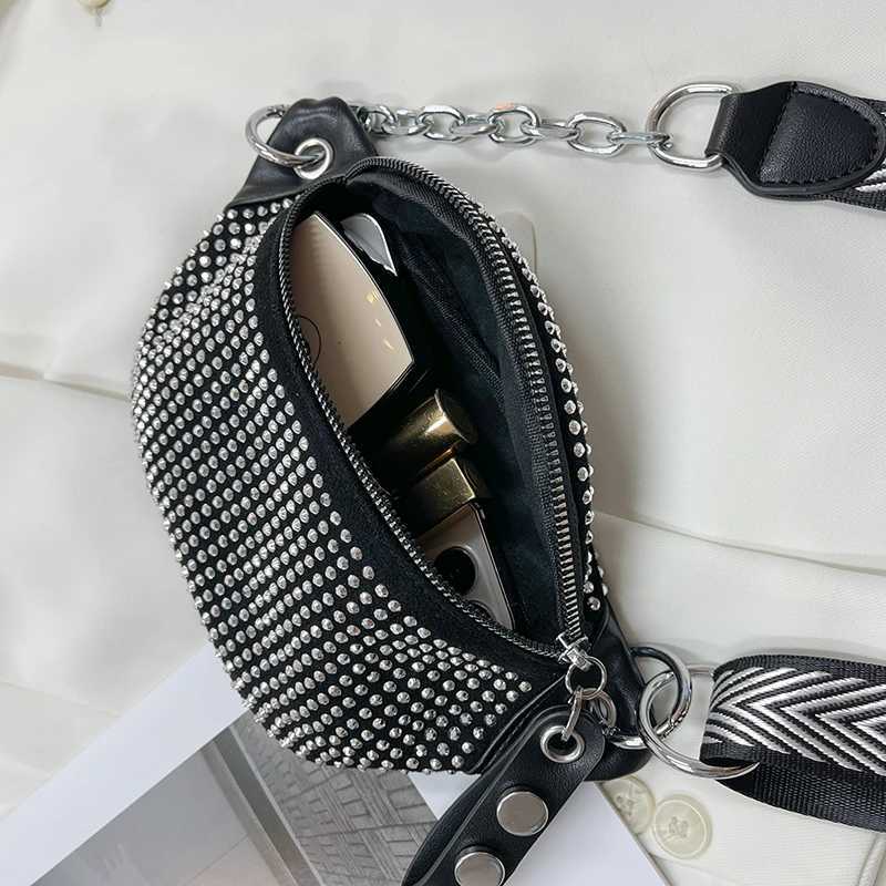 Brand Diamond Waist Bags Ladies Chain Fanny pack And Phone Pack Fashion Woman Shoulder Crossbody Chest Bags Hip pack PU Belt BagT251204