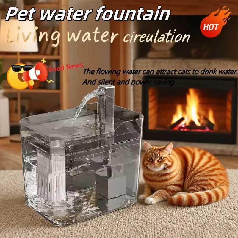 Cat Water Fountain Automatic Water Dispenser USB Live Circulation Filter Pet Drinker Quiet Pet Water Fountain Cat Small Pet M251204