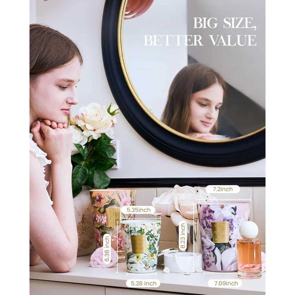 Extra Large 3- Vanilla Scented Candle 35oz 150H Soy Wax Aromatherapy for Stress Relief Home Fragrance Gifts Y251204