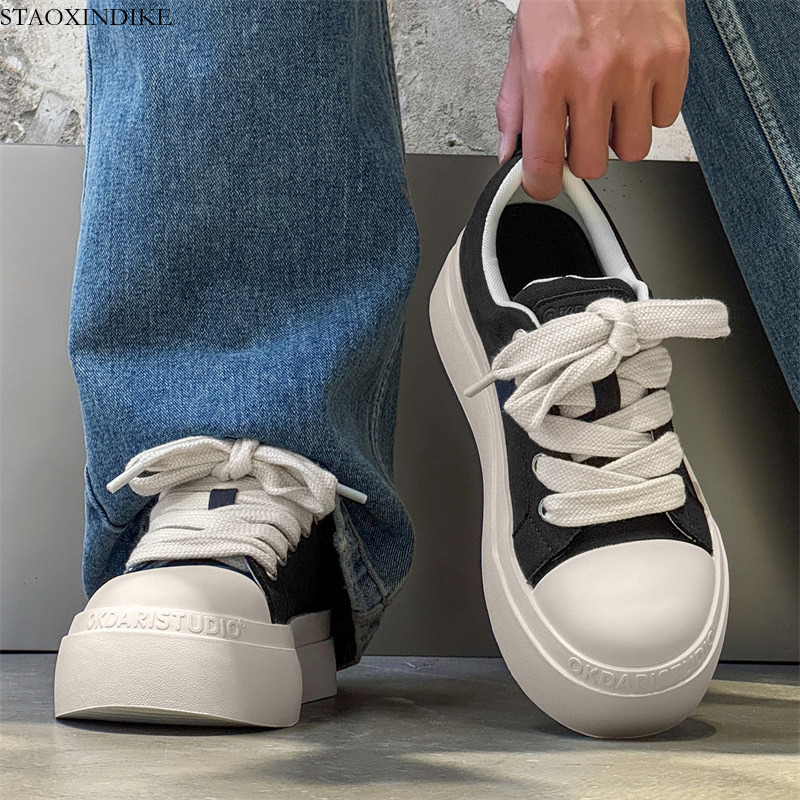 Minimalist Chunky Sneakers Design Versatile Comfortable Men's Shoes 2025 Thick Sole New Unisex Hot-Selling Casual Sneakers