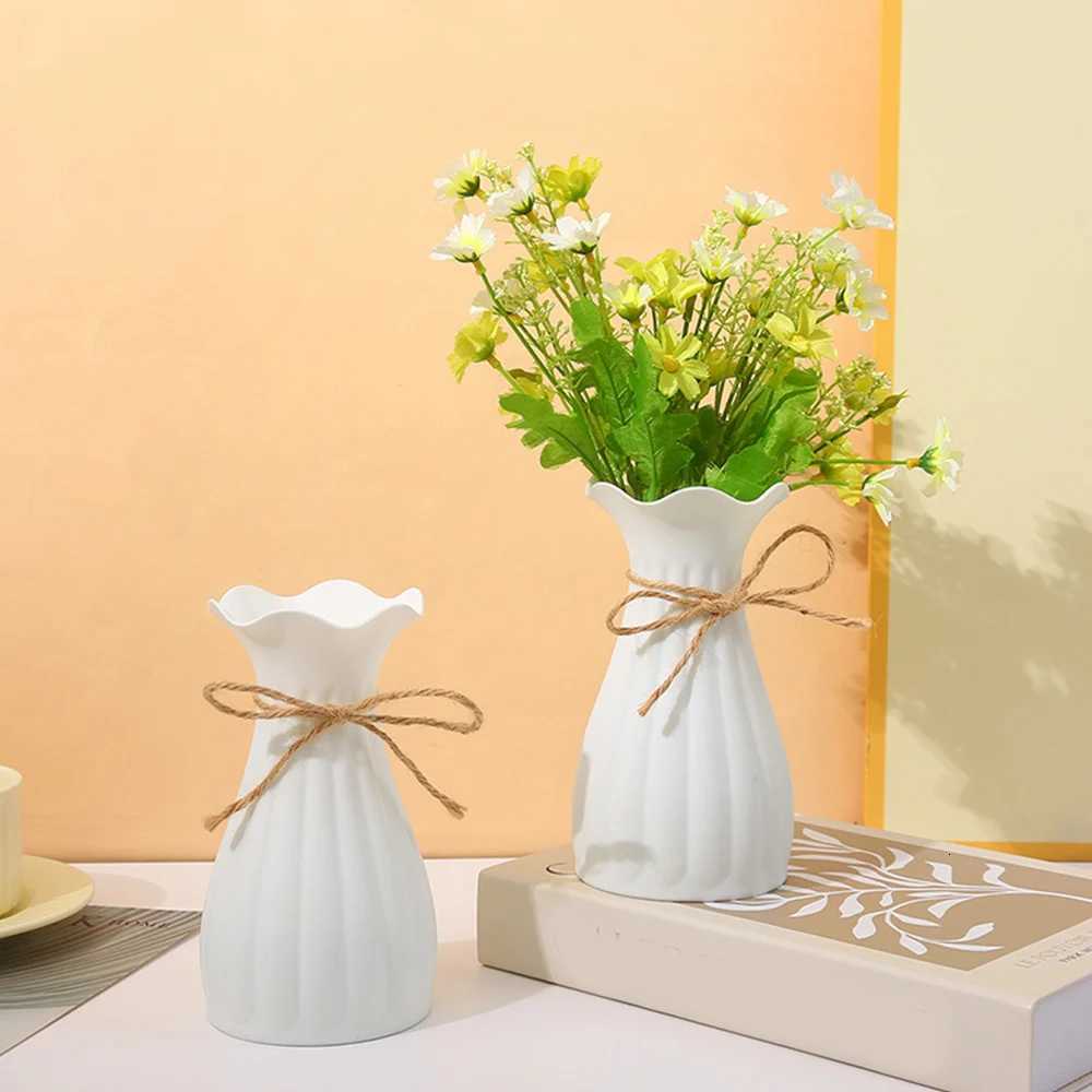 New Living Ro Anti-Ceramic Ceramic Flower Pot Imitation Ceramic Plastic Flower Vase Simplicity Flower Vase H251204