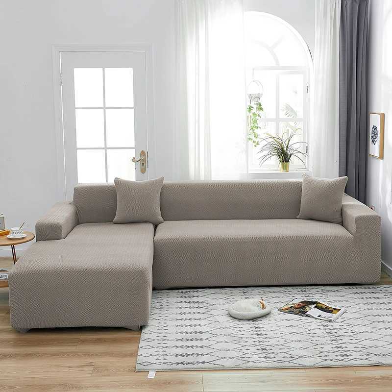 Jacquard Sofa Cover For Living Room Slipcovers Stretch Polar Fleece Armchair Protector Elastic L Shaped Sofa 1/2/3/4 Seater M251204 - view 7