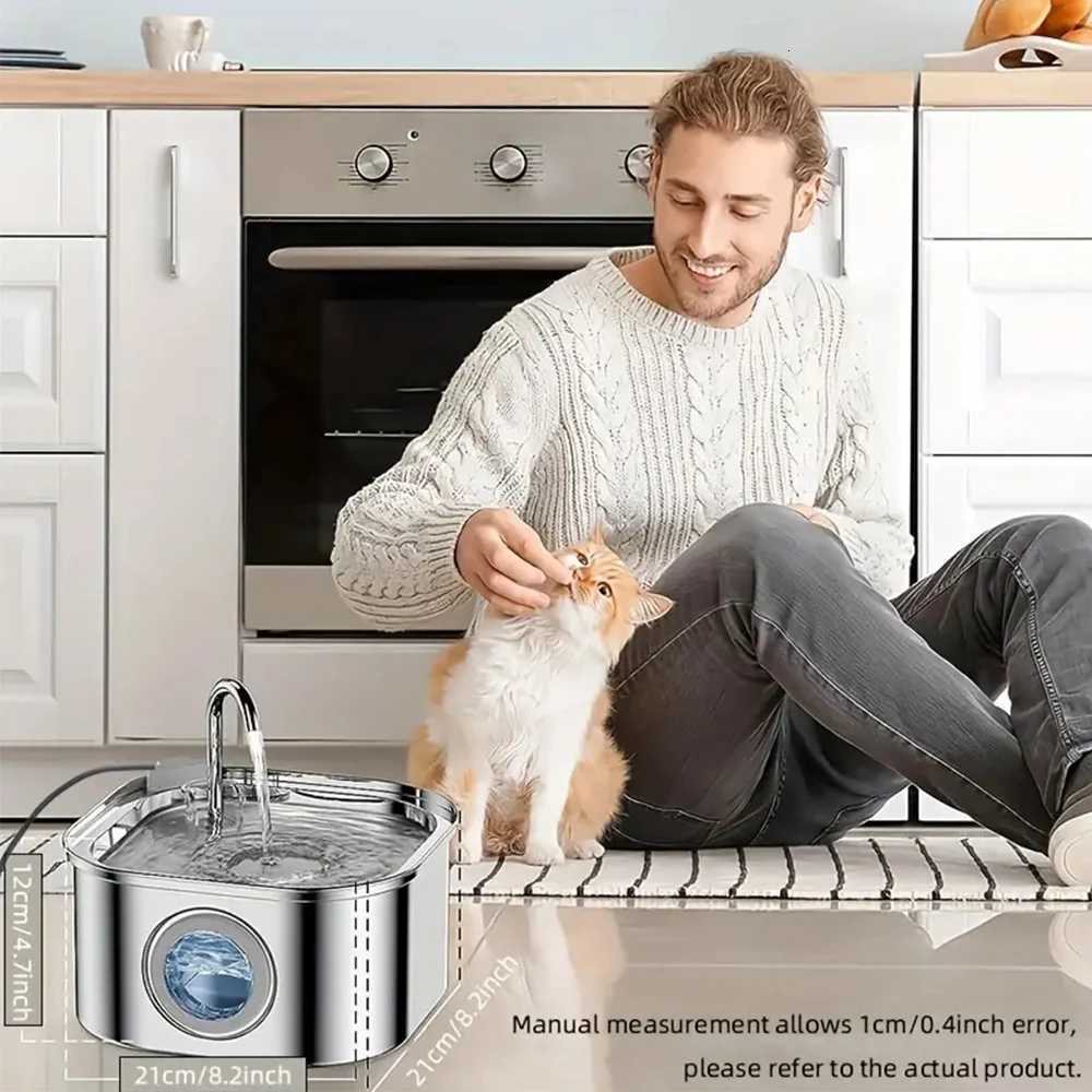 108oz/32L Cat Water Fountain Stainless Steel Pet Dispenser USB Silent Pump Automatic Recirculate For pet Drinking Dispenser bow M251204