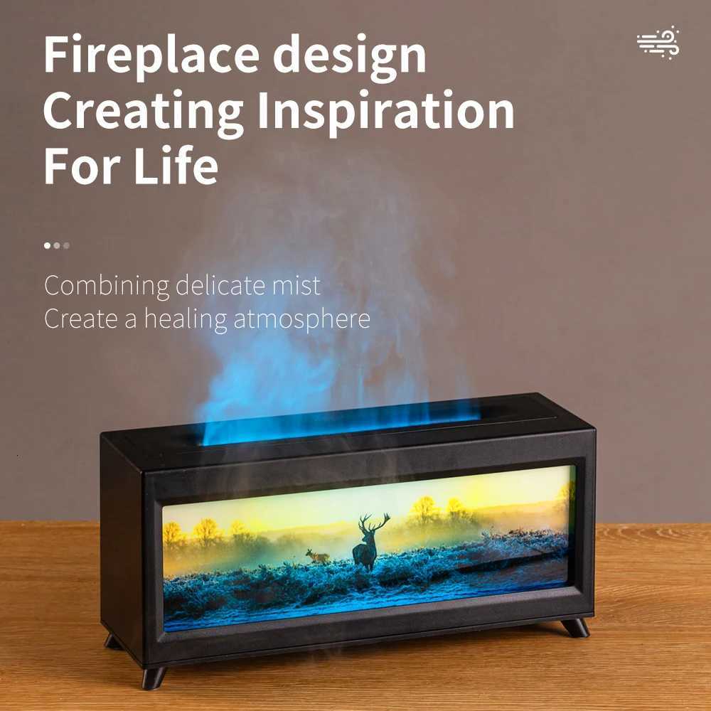 1PC EU Wall Plug Simated Flame Ara Diffuser also Mini Air Humidifier with Colorf Lights and 3-ll Timing for He C251204