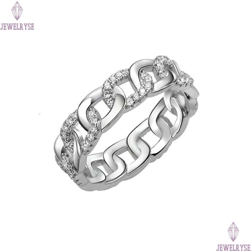 s925 sterling silver link chain ring designer for woman home daily outfit party 5A cubic zirconia diamond luxury band rings womens charm jewelry frien