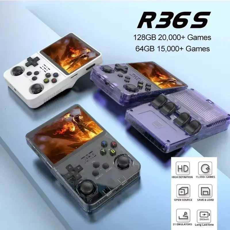 R36S Retro Handheld Video Game Console Linux System 35-inch IPS Sn Mini Portable Handheld Video Player 128GB 20000 Games H251204