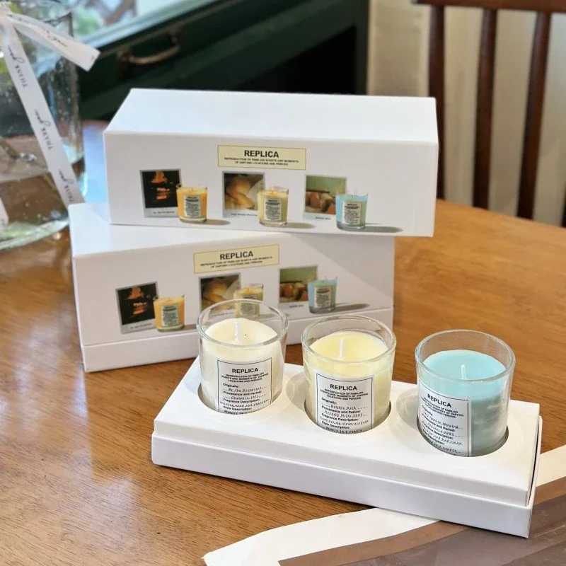 Scented Candle 70g3 Pcs Set By The Fireplace Aromatherapy Candles Lazy Sunday Morning Home Romantic Fragrance Ornament Gift Y251204