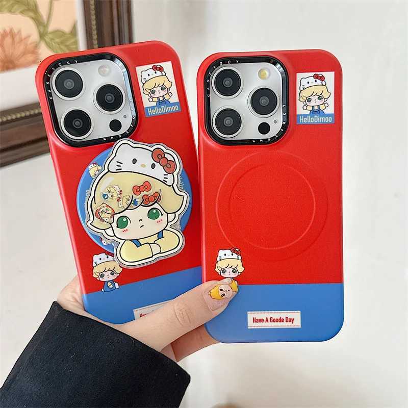 Kawaii Cartoon Girls Magnetic Phone Case For iPhone 17 Pro 16 15 14 Pro Max Cover with Stand Cute Protective Cases For C H251203