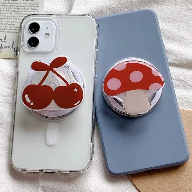 Cute Cartoon Mushro ry For Magnetic Phone Griptok Phone Holder Stand Universal Phone Ring Grip Tok For iPhone 15 H251203