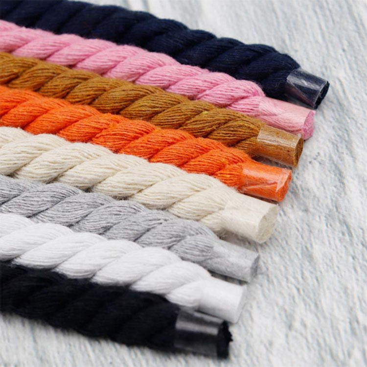 16colors bold cotton linen twist weave shoelace rope lace men women trendy sport casual shoe string accessories