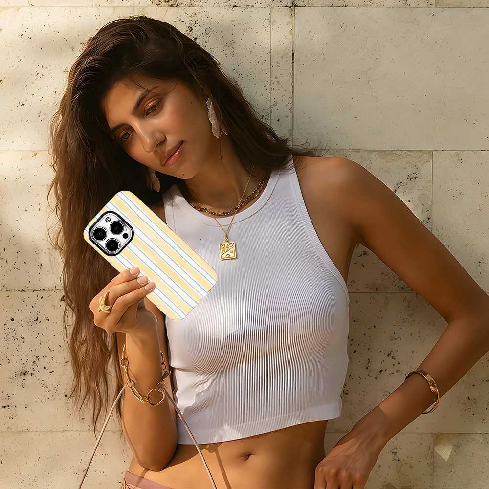 Fashion INS striped pattern Phone Case for iPhone 17 16e 16 15 14 13 12 11 X 7 8 Air Pro Max Plus Luxury Double-layer Back Cover H251203