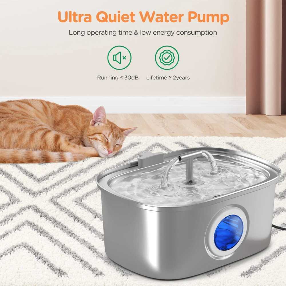 32L Cat Drinking Fountain Automatic Stainless Steel Pet Dogs Water Dispenser Ultra-quiet Pump Water Foutain For Multiple Pets M251204