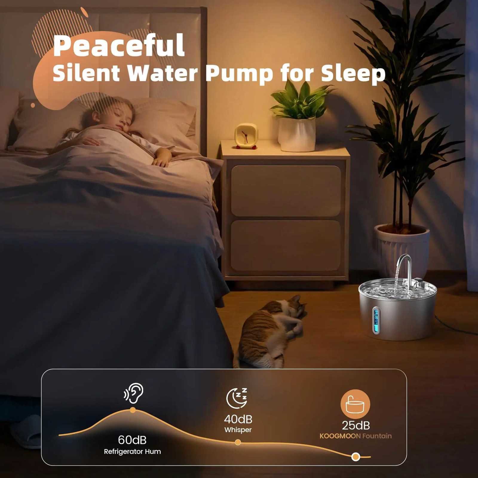 Cat drinking water device cat automatic water supply with visible water level window stainless steel pet automatic water feede M251204 - view 6