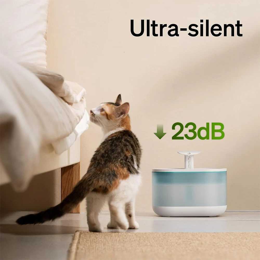 Super Quiet Cat Water Fountain with Two Flow Modes Pet Water Fountain 21Liter/71 oz Visible Water Level dog Drink Fountain M251204
