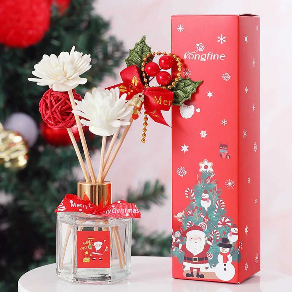 4Pcs Christmas Deodorant No Fire Fragrances Ratten Diffuser Stick For Christmas New Year Decoration Without Bottle Y251204