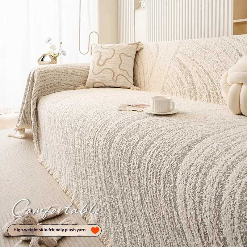 Premium Chenille Sofa Cover Scratch Resistant Elegant Stitch Design for 2 3 4 Seater Living Room Couch M251204 - view 7
