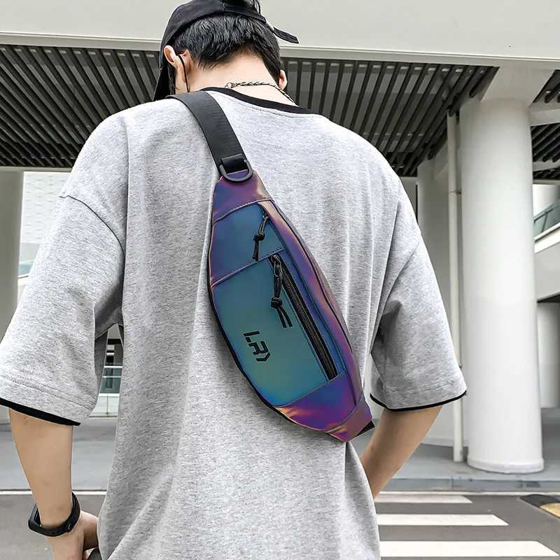 Techwear Style Colorful Reflective Fanny Pack Punk Hip Hop Crossbody Bag Men Women Outdoor Casual Motorcycle Sport Waist BagT251204