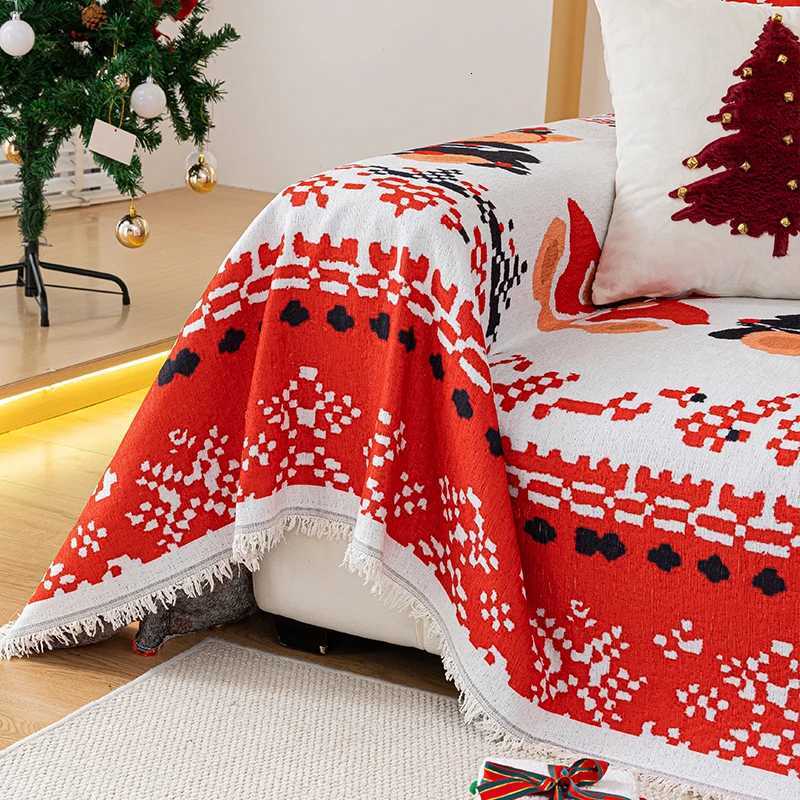 1PC-Christmas Day Snow Neale Sofa Towels Sofa Cover Fully Wrapped Non Slip Sofa Cushion M251204 - view 5