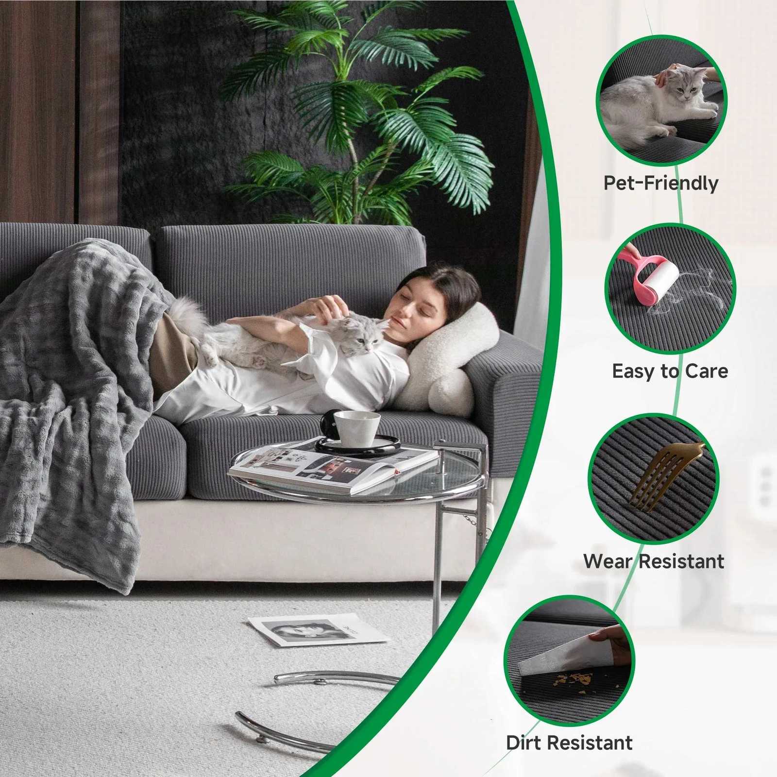 1pc Jacquard Sofa Cover Anti-Dirty Elastic Scratch-Resistant Couch Cover for Living Room 1 2 3 4 Seater L Shaped Full Set M251204 - view 3