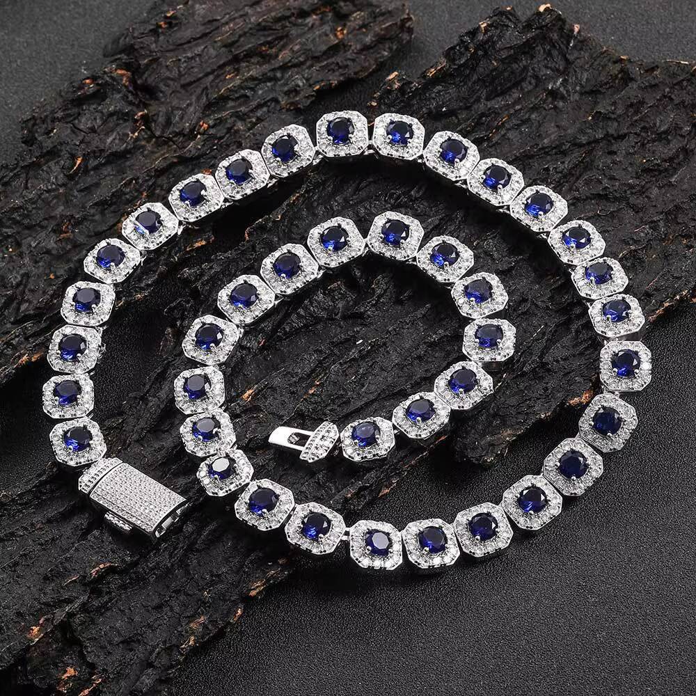 VS D Diamond Tennis Chain Necklace 925 Sterling Silver Diamond Necklace Lab Grown Ruby Gemstone Necklace Factory Wholesale