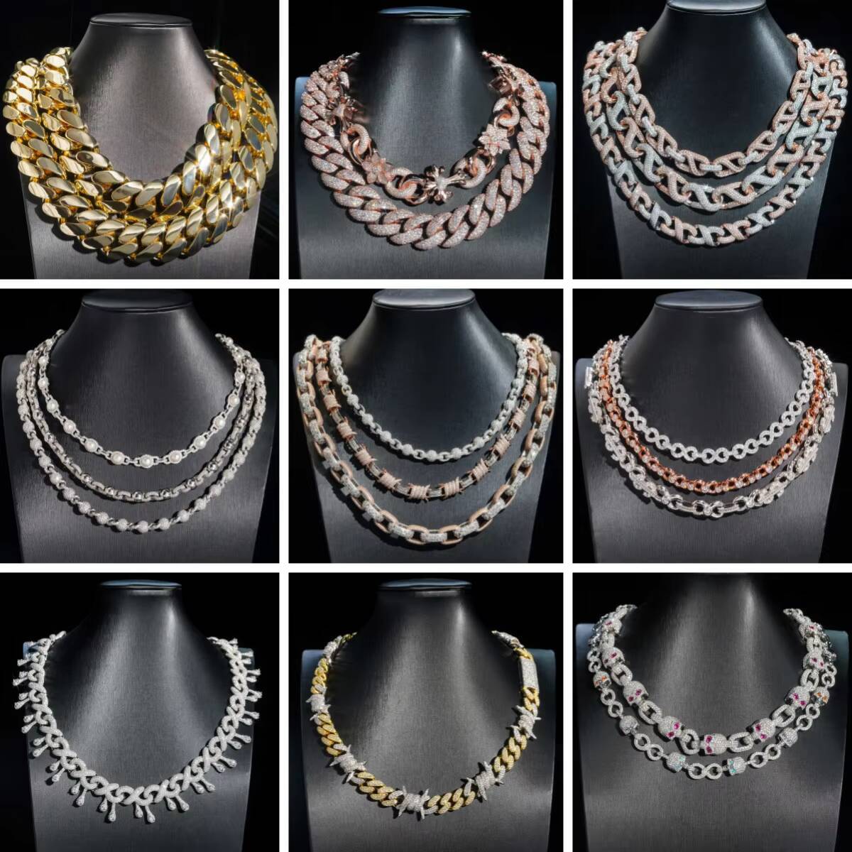 GRA Certificated 20MM 14k Gold Plated 999 Silver Tight Link Iced Out Cuban Link Chain with Moissanite Lock