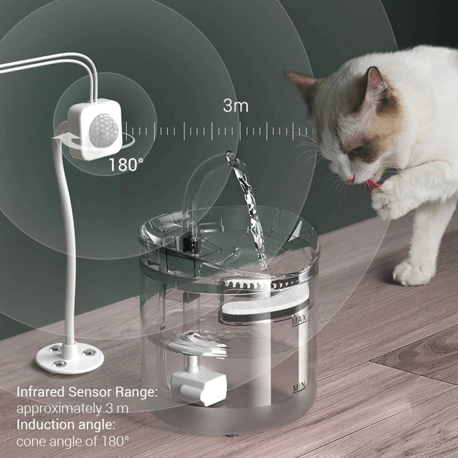 Cat Water Fountain Dog Water Dispenser 2L Super Quiet Automatic Pet Drinking Fountain 2 Water Modes for Cats Dogs Multiple Pets M251204