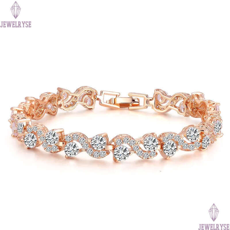 Exquisite Womens Bracelets jewelry Charm bracelet Round Switzerland AAA Cubic Zirconia Red White Green Ruby 18K Gold Plated Silver Brass Bracelet For 