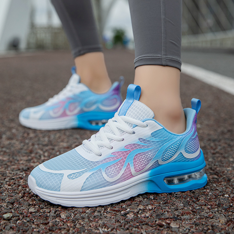 Free Shipping 2025 New Air Cushion Running Shoes for Women Sport Gym Large Size Shock Absorbing Breathable Mesh Fashion Casual Shoes