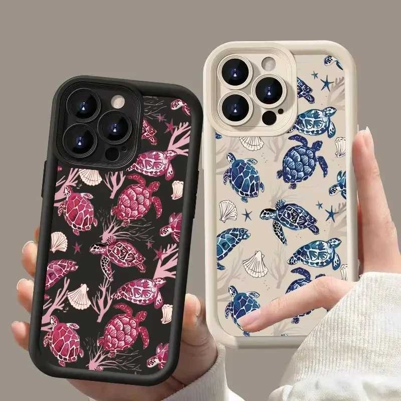 Cute Fashion Turtle Colorf Painting Design Phone Case For iPhone 15 16 Pro Max 14 11 12 13 Pro 7 8 Plus X XR XS Soft Cover H251203