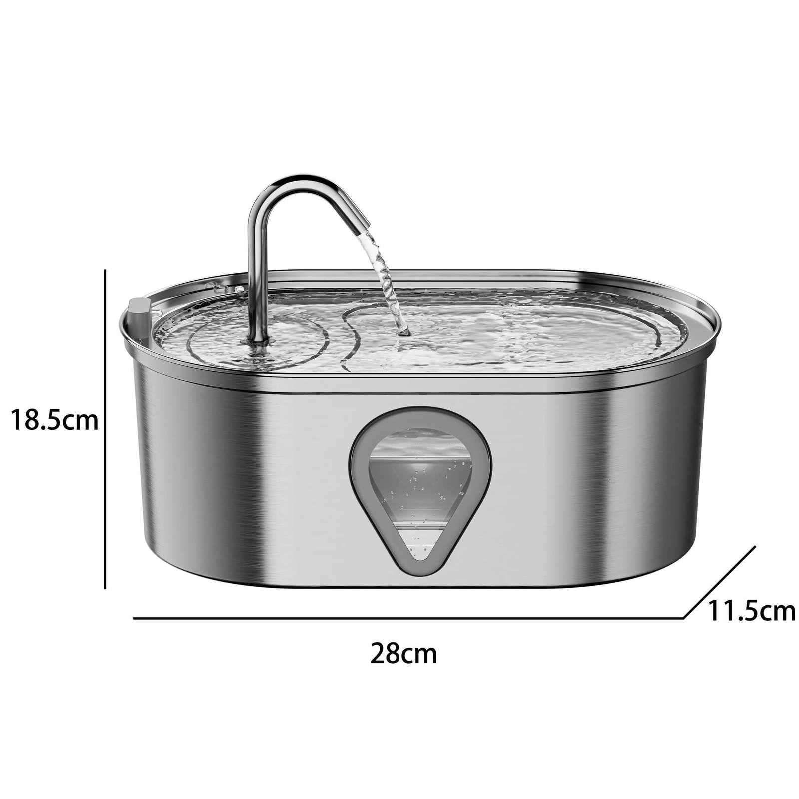 Stainless Steel Pet Water Feeder Cat Automatic Water Fountain USB Electric Mute for Cat Dog Filter Fountain Smart Drinking Bowl M251204 - view 7