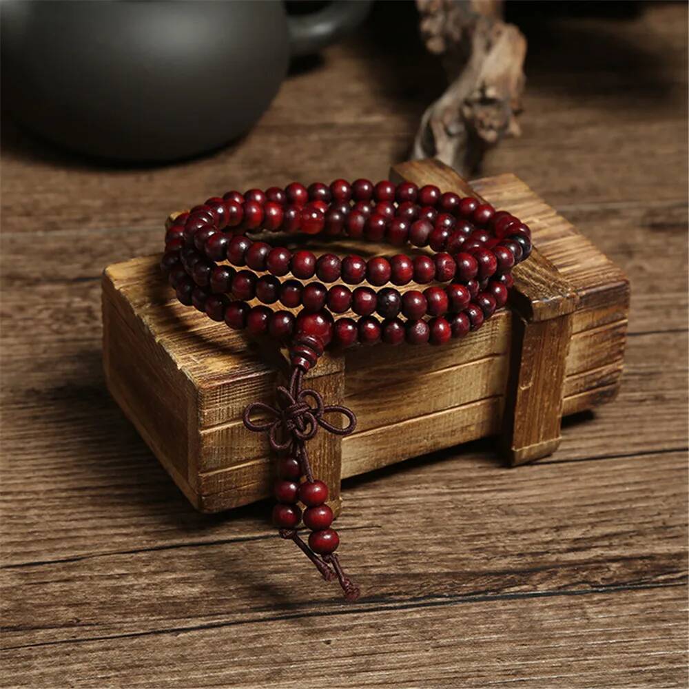 Green 6mm Natural Sandalwood Bracelets & Bangles For Women Buddhist Buddha Wood Prayer Bead Mala Unisex Men Jewelry Bijoux A245 ddmynov