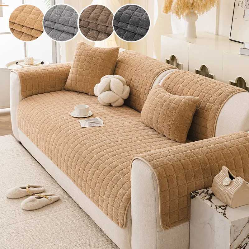 1PC-Winter plush anti slip biscuit shaped sofa cushion for all seasons M251204 - view 3