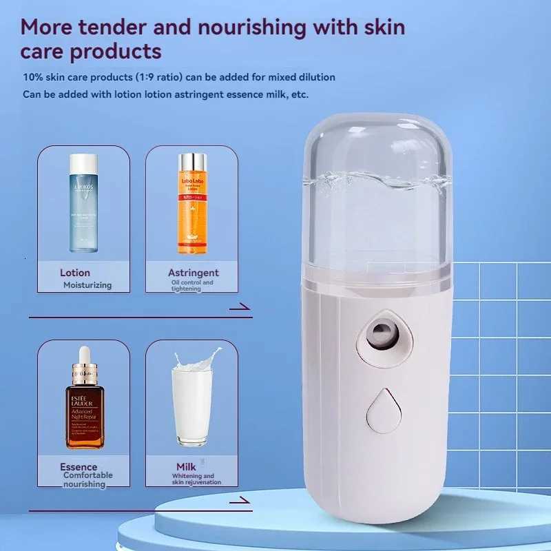 Nano spray water refill meter charging handheld spray face Steam meter Portable eye moistening face humidifier mini C251204